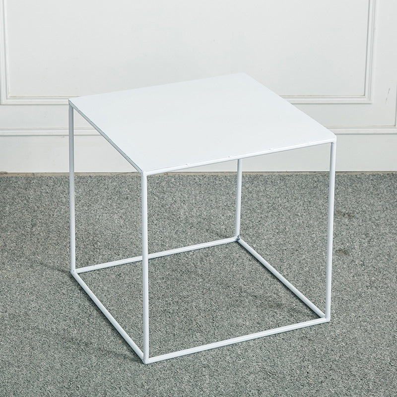 Mid-Century Modern Cocktail Table Metal Square Single Coffee Table
