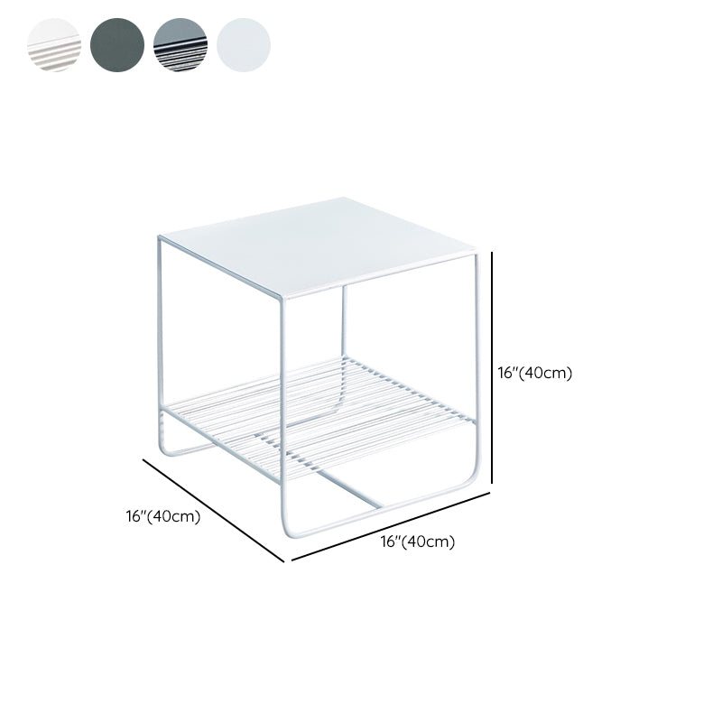 Mid-Century Modern Cocktail Table Metal Square Single Coffee Table