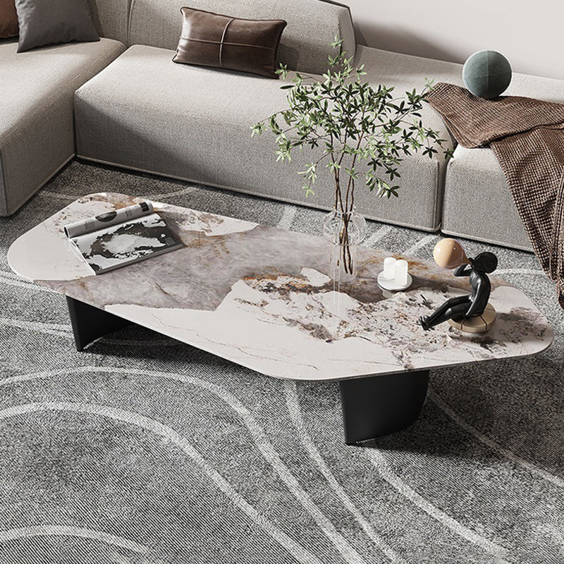Glam Irregular Slate Top Cocktail Table Sled 15.7" H Coffee Table