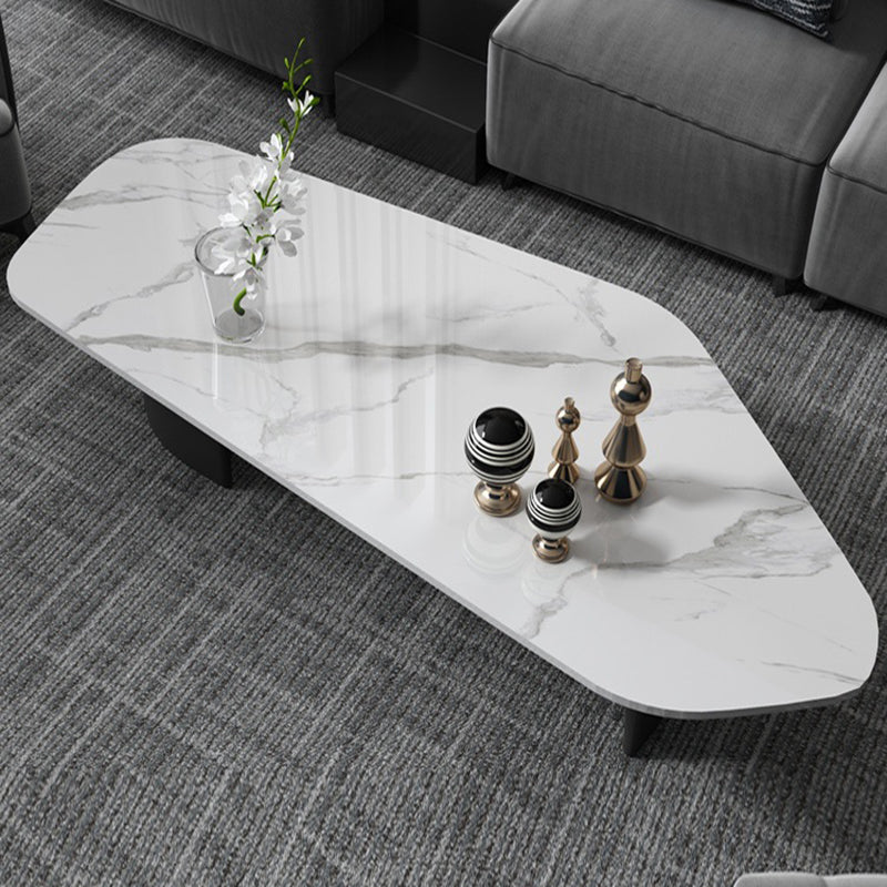 Glam Irregular Slate Top Cocktail Table Sled 15.7" H Coffee Table