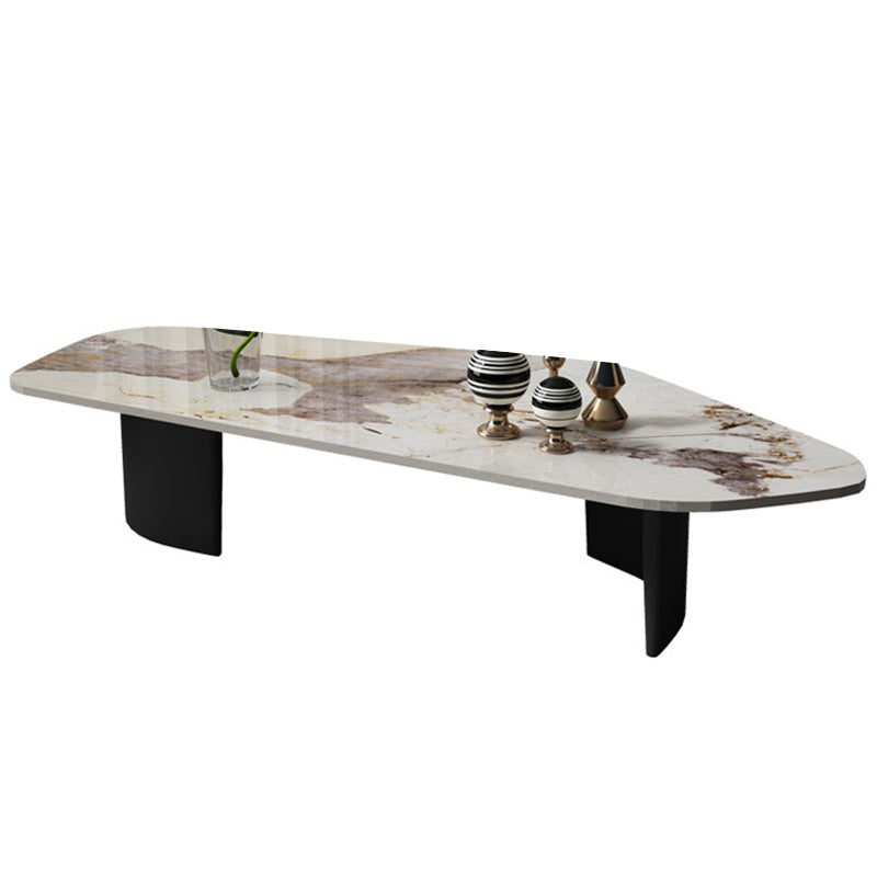 Glam Irregular Slate Top Cocktail Table Sled 15.7" H Coffee Table