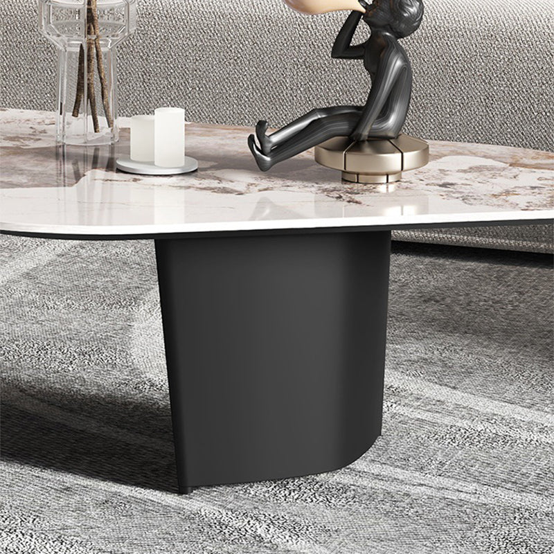 Glam Irregular Slate Top Cocktail Table Sled 15.7" H Coffee Table