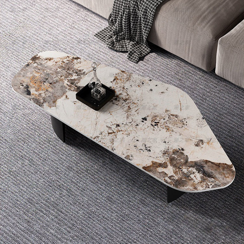 Glam Irregular Slate Top Cocktail Table Sled 15.7" H Coffee Table
