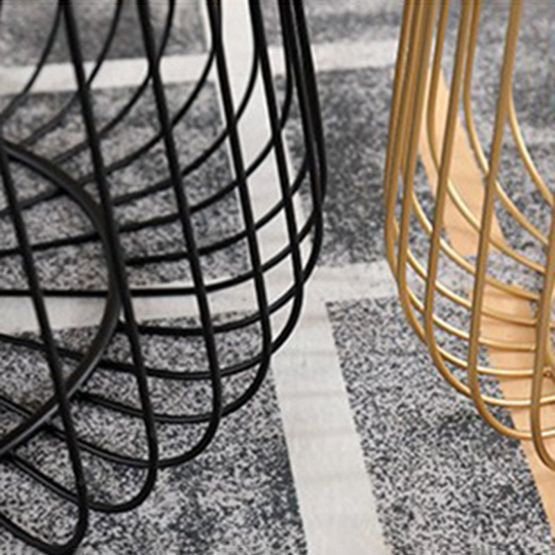 Glam Cocktail Table Abstract Faux Marble/Metal Storage Round Coffee Table