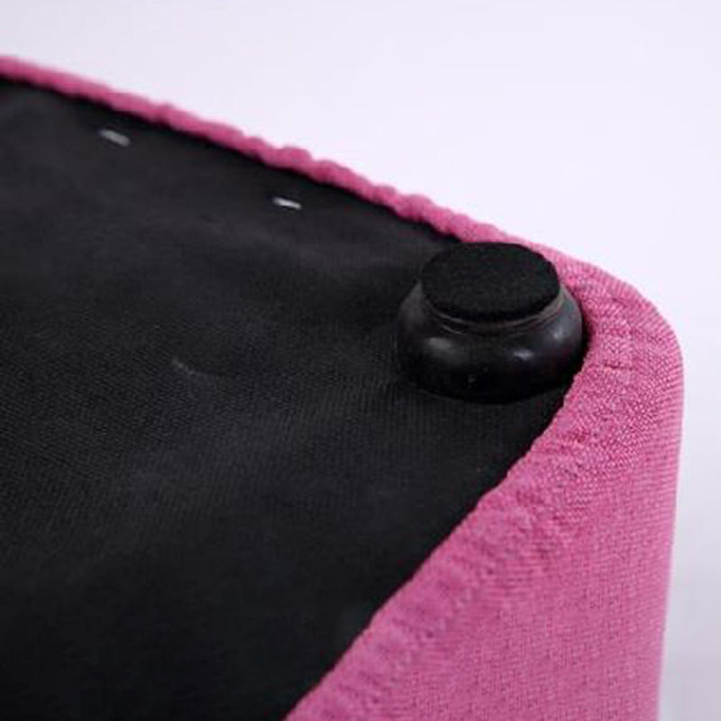 Modern Pouf Ottoman Fabric Upholstered Tufted Solid Color Square Ottoman