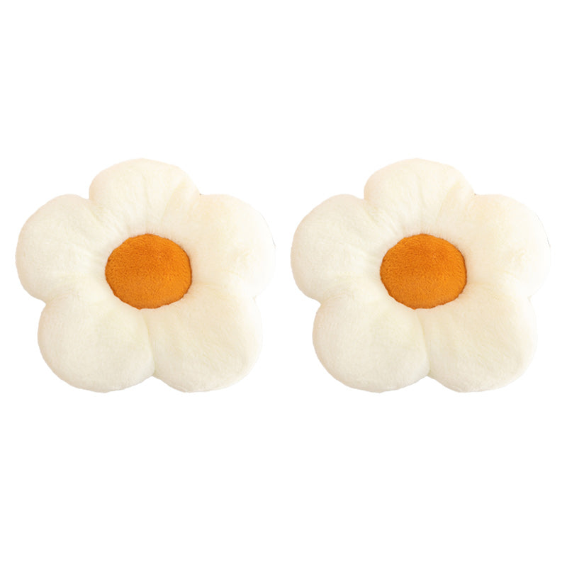 Contemporary Pouf Ottoman Velvet Upholstered Tear Resistant Flower Shape Ottoman