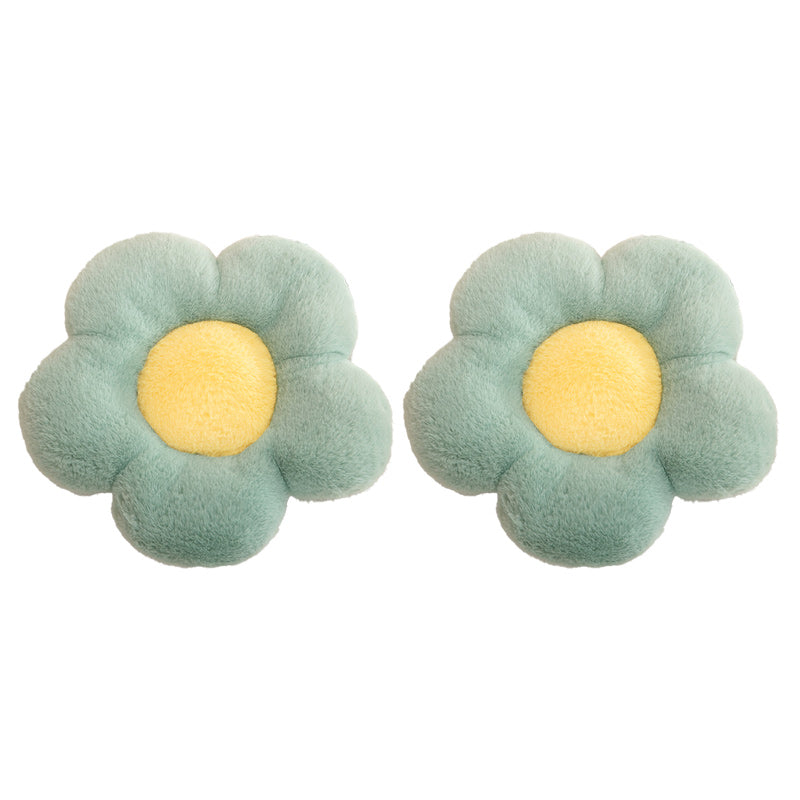 Contemporary Pouf Ottoman Velvet Upholstered Tear Resistant Flower Shape Ottoman