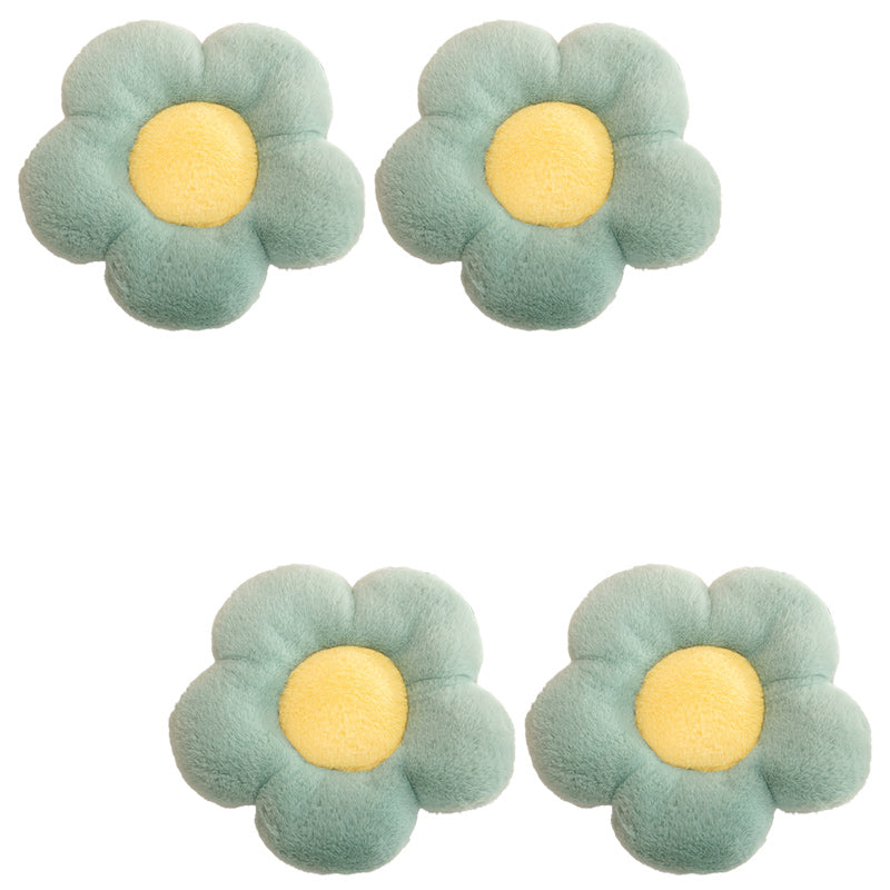 Contemporary Pouf Ottoman Velvet Upholstered Tear Resistant Flower Shape Ottoman