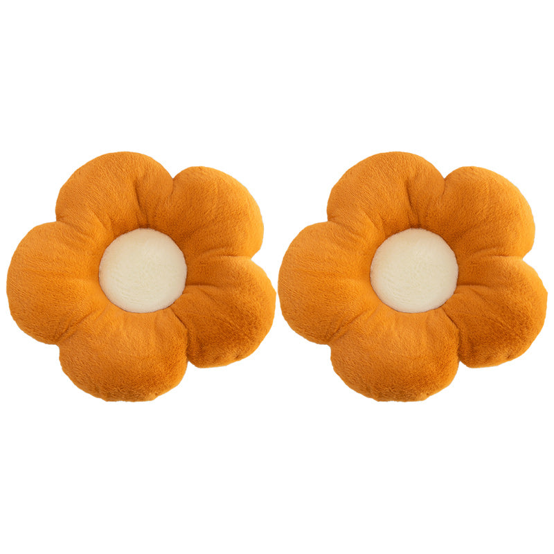 Contemporary Pouf Ottoman Velvet Upholstered Tear Resistant Flower Shape Ottoman