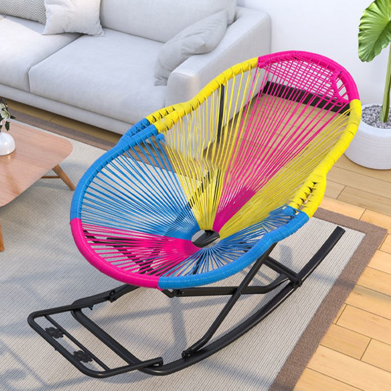 Contemporary Wicker Rocking Chair Color Block Indoor Rocker Chair