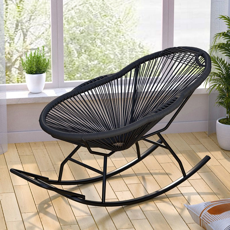 Contemporary Wicker Rocking Chair Color Block Indoor Rocker Chair