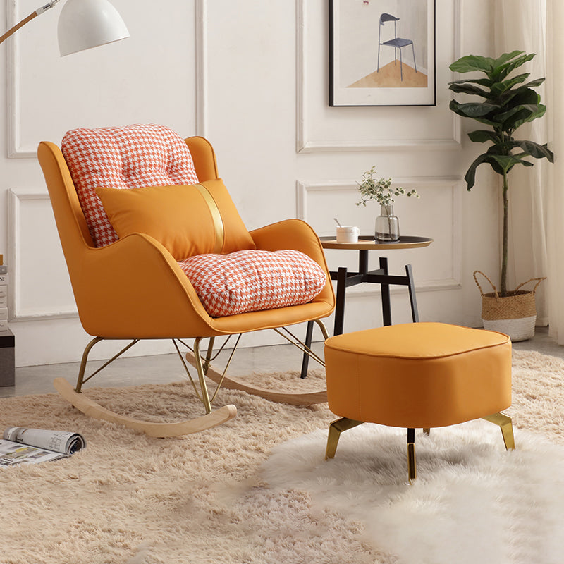 Single Sofa Rocking Chair Indoor Living Room Rocking Chair with Ottoman
