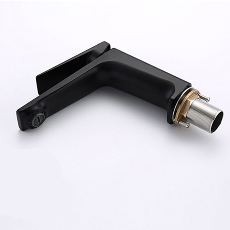 Modern Lavatory Faucet Brass Lever Handles Low Arc Bathroom Faucet