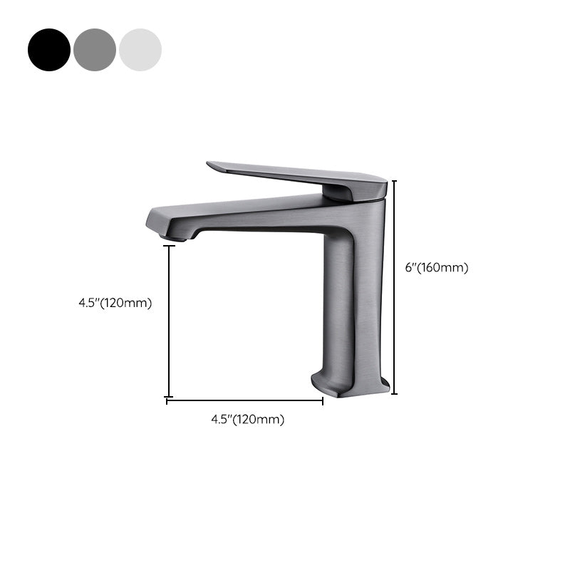 Modern Lavatory Faucet Brass Lever Handles Low Arc Bathroom Faucet