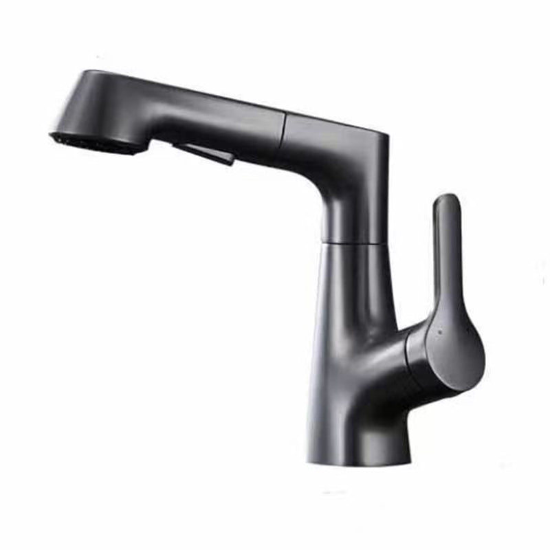 Modern Faucet 1-Handle and 1-Hole Copper with Pull out Sprayer Faucet