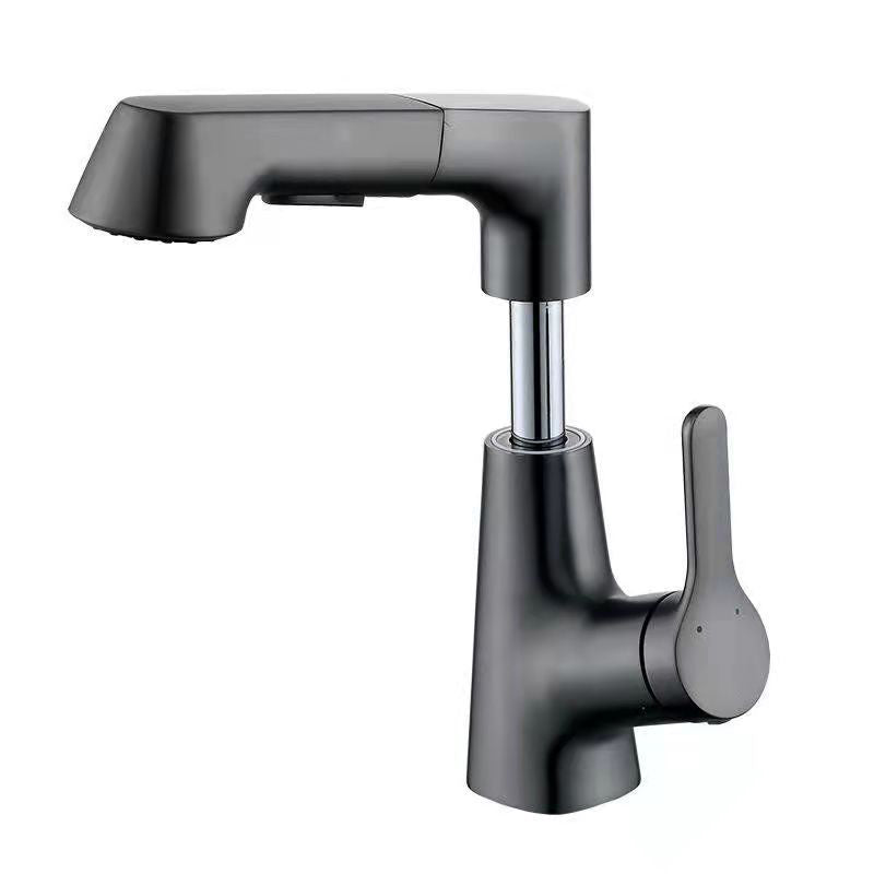 Modern Faucet 1-Handle and 1-Hole Copper with Pull out Sprayer Faucet