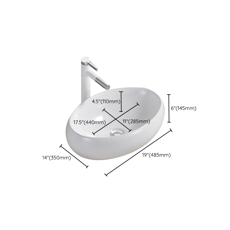 Modern Wash Stand Porcelain Rectangular with Drain Assembly and Pop-Up Drain Vessel Sink