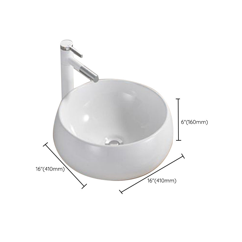 Modern Wash Stand Porcelain Rectangular with Drain Assembly and Pop-Up Drain Vessel Sink
