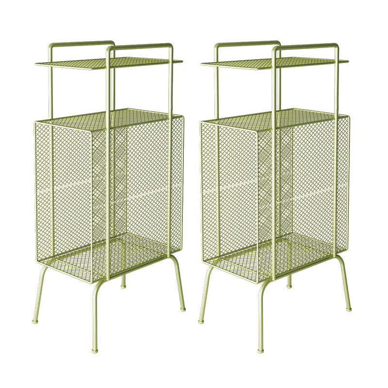 Contemporary Iron Nightstand Open Storage Night Table with 3 Shelves ,27.6" Tall