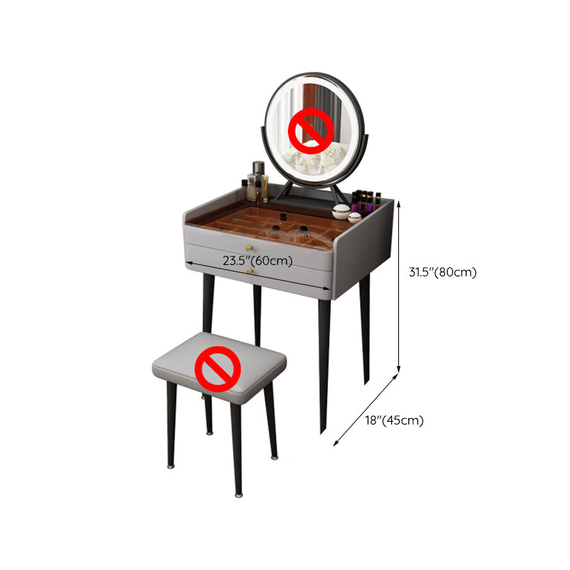 Contemporary Vanity Tables with Drawers, Glass Top Vanity Dressing Table