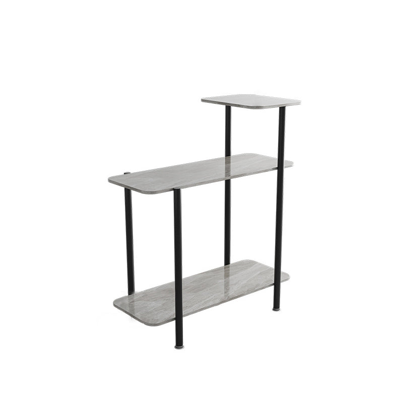 Contemporary Rectangular Side Table Slate Top 4 Legs End Table