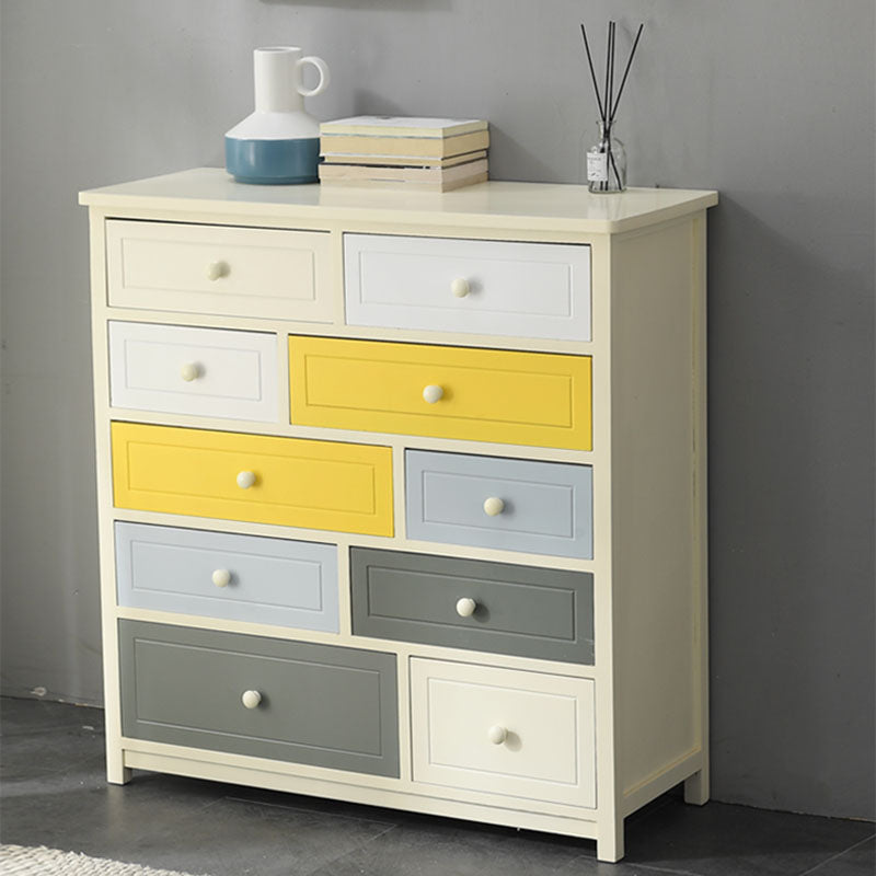 Glam Chest Bedroom Solid Wood Storage Chest in White with Drawers