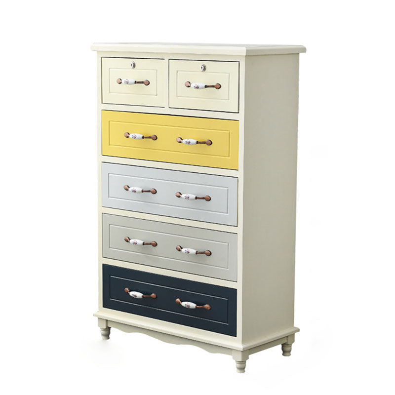 Glam Chest Bedroom Solid Wood Storage Chest in White with Drawers