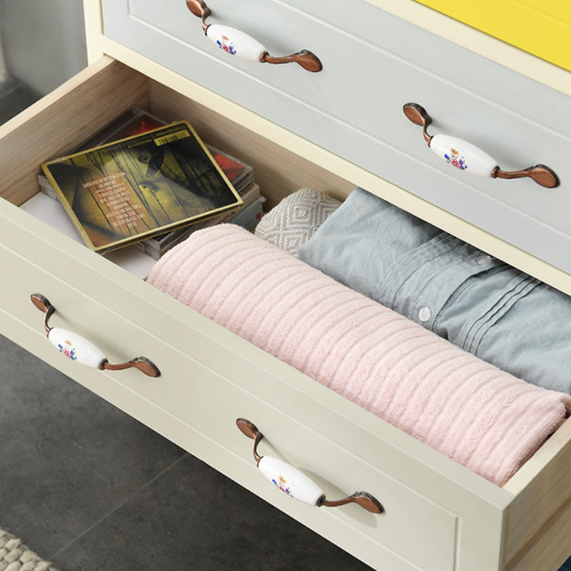 Glam Chest Bedroom Solid Wood Storage Chest in White with Drawers