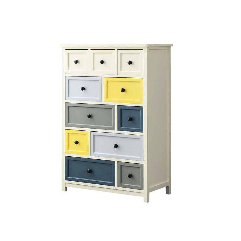 Glam Chest Bedroom Solid Wood Storage Chest in White with Drawers