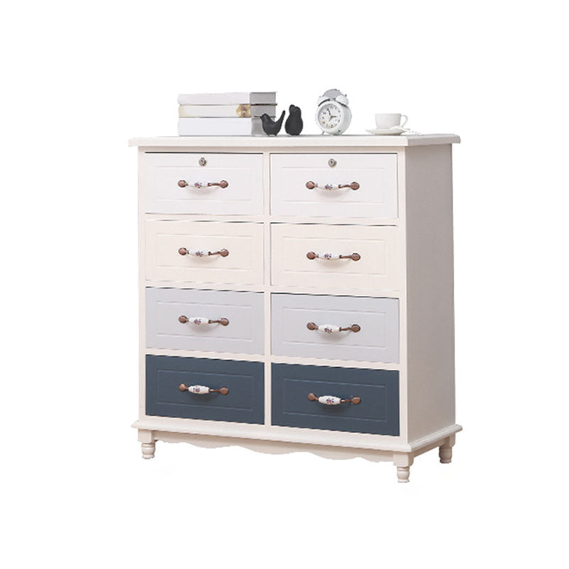 Glam Chest Bedroom Solid Wood Storage Chest in White with Drawers