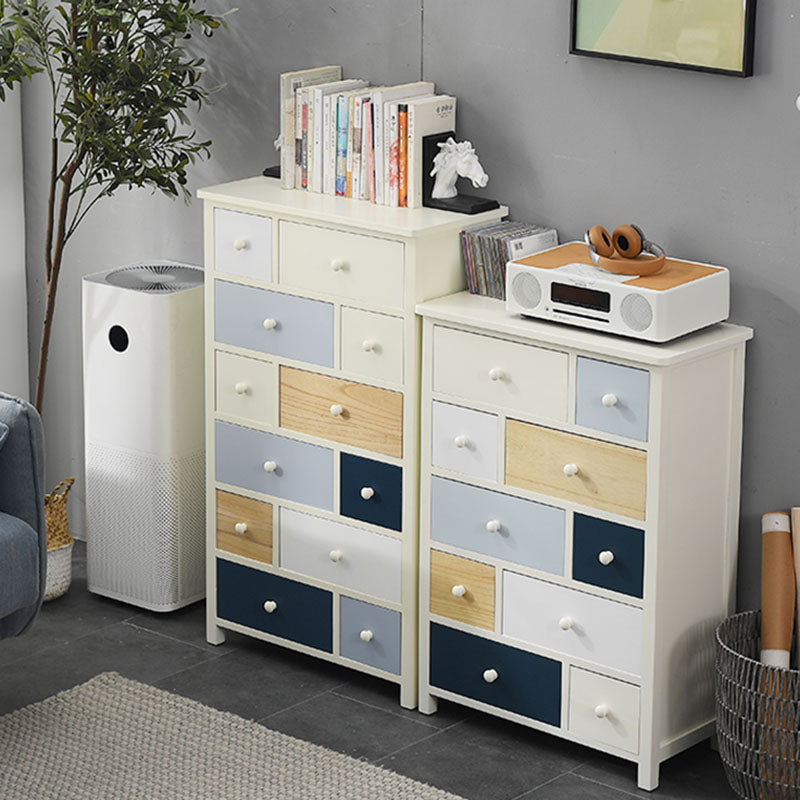 Glam Chest Bedroom Solid Wood Storage Chest in White with Drawers