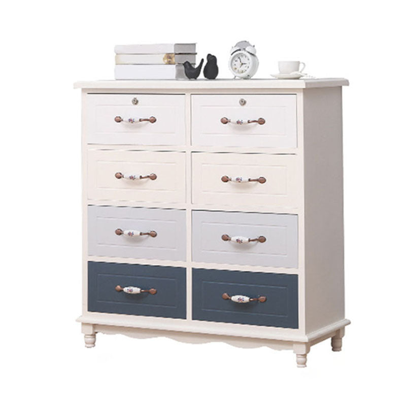 Glam Chest Bedroom Solid Wood Storage Chest in White with Drawers