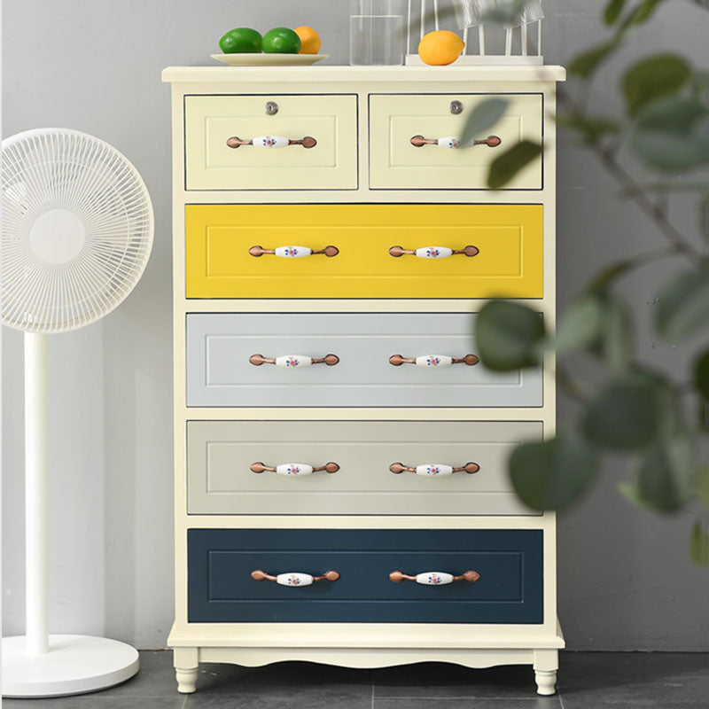 Glam Chest Bedroom Solid Wood Storage Chest in White with Drawers