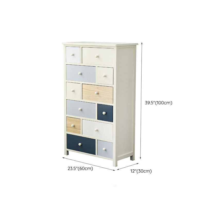 Glam Chest Bedroom Solid Wood Storage Chest in White with Drawers