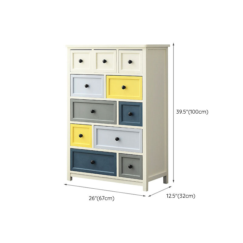 Glam Chest Bedroom Solid Wood Storage Chest in White with Drawers