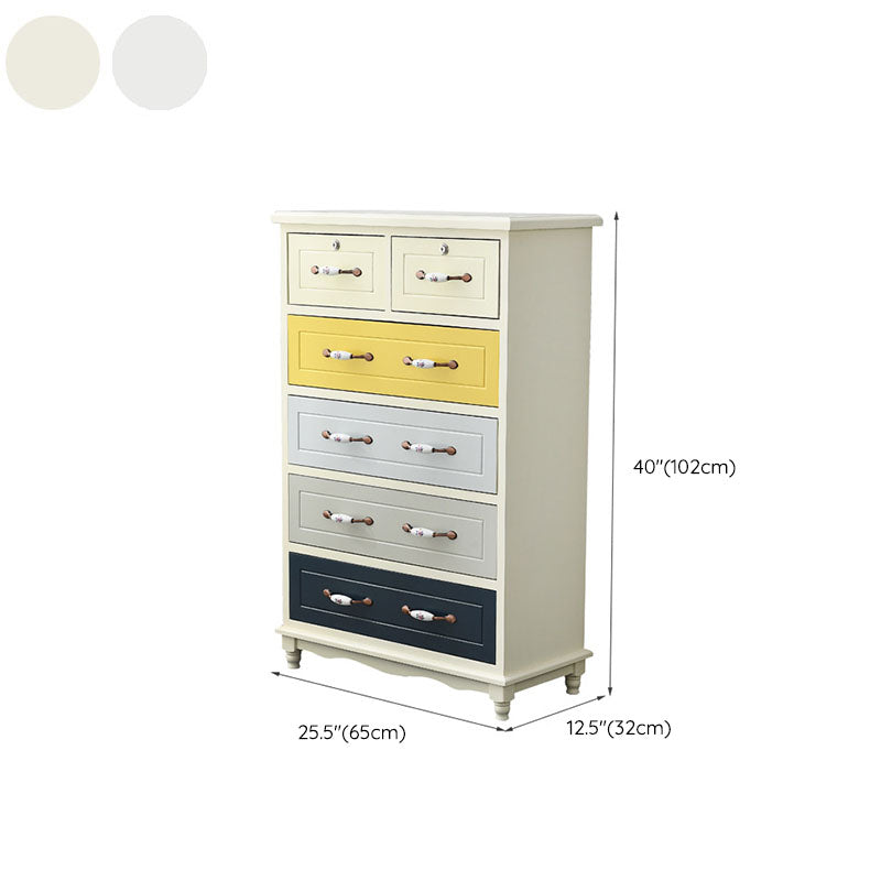 Glam Chest Bedroom Solid Wood Storage Chest in White with Drawers