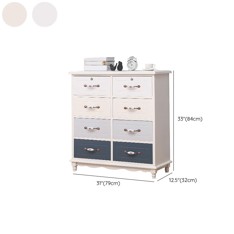 Glam Chest Bedroom Solid Wood Storage Chest in White with Drawers
