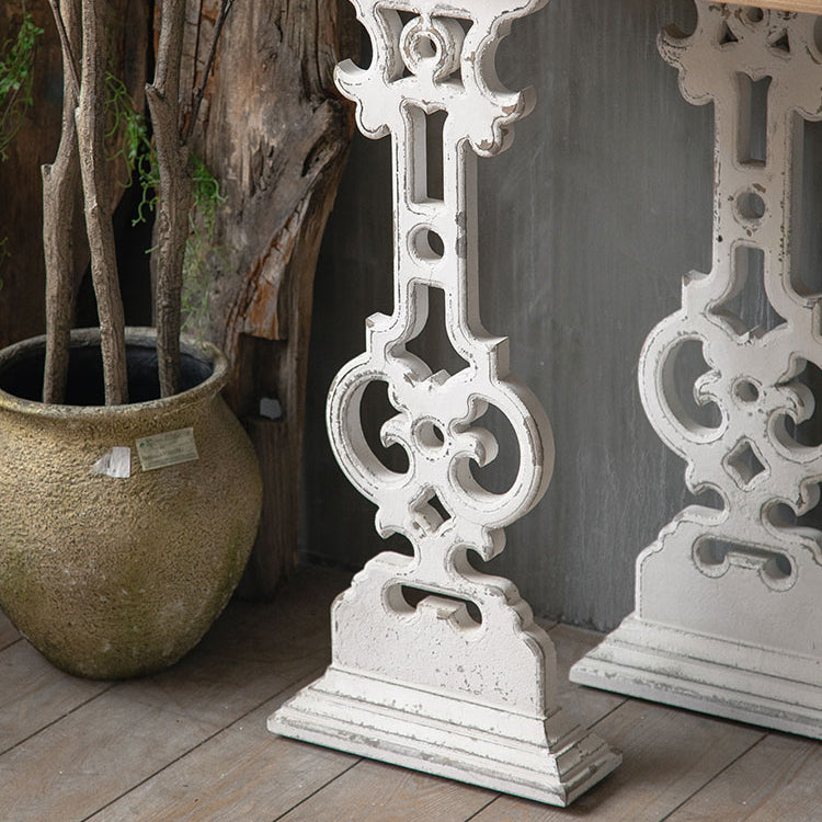 Wood Rectangle Console Table Distressed Accent Table for Hall