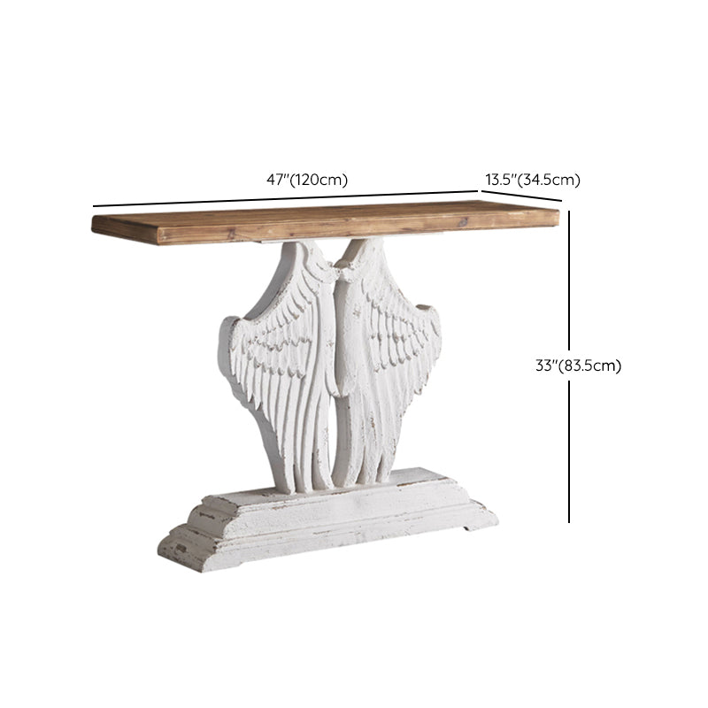 Wood Rectangle Console Table Distressed Accent Table for Hall