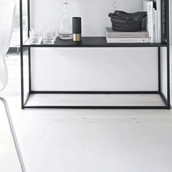 31.5" Tall Modern Console Table Iron Accent Table with Shelf