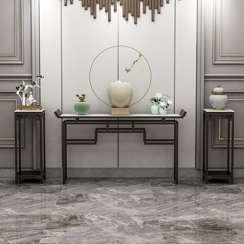 31.5" Tall Marble Table Glam 1-Shelf Console Accent Table for Hall
