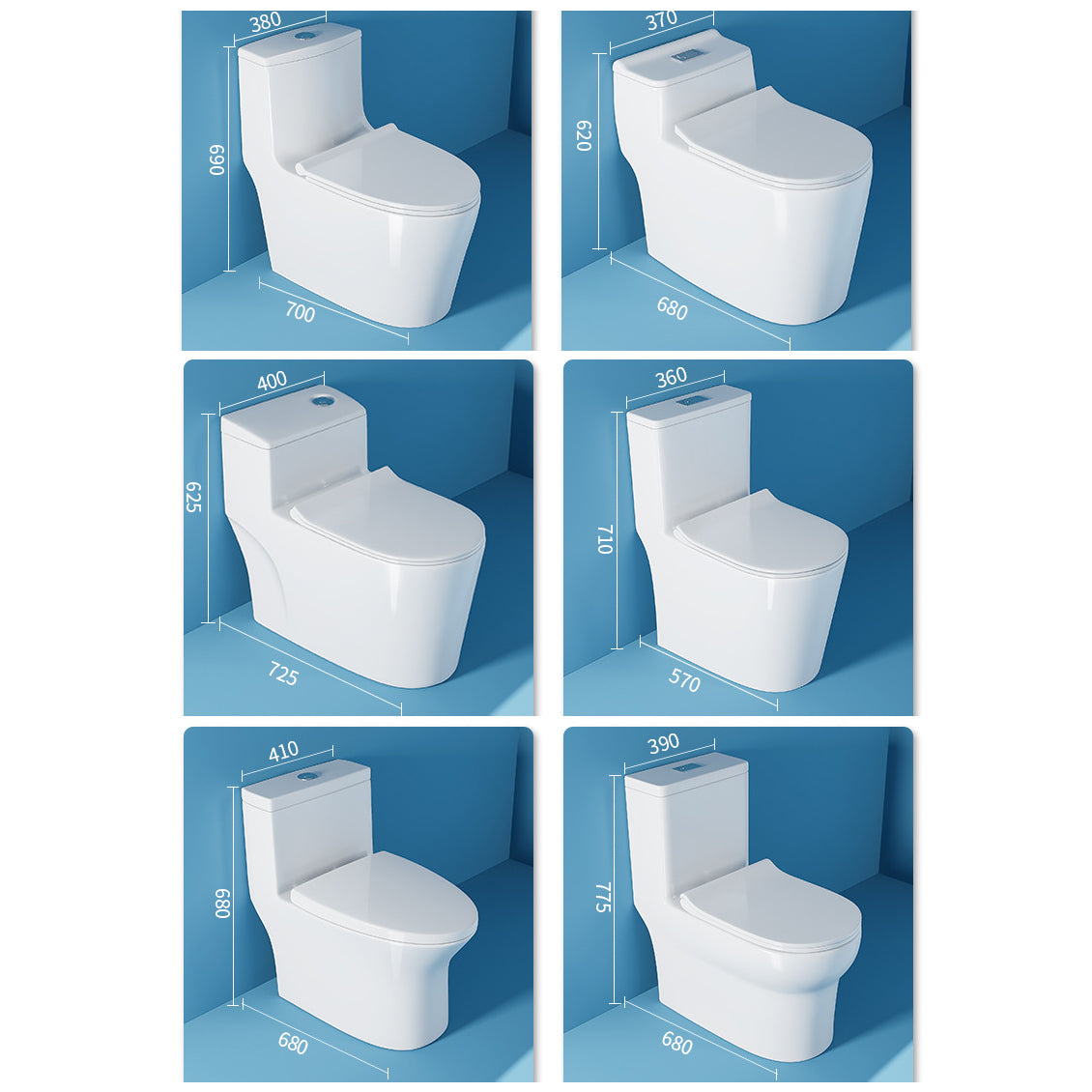 Contemporary Floor Mounted Toilet Bowl One-Piece Toilet for Washroom