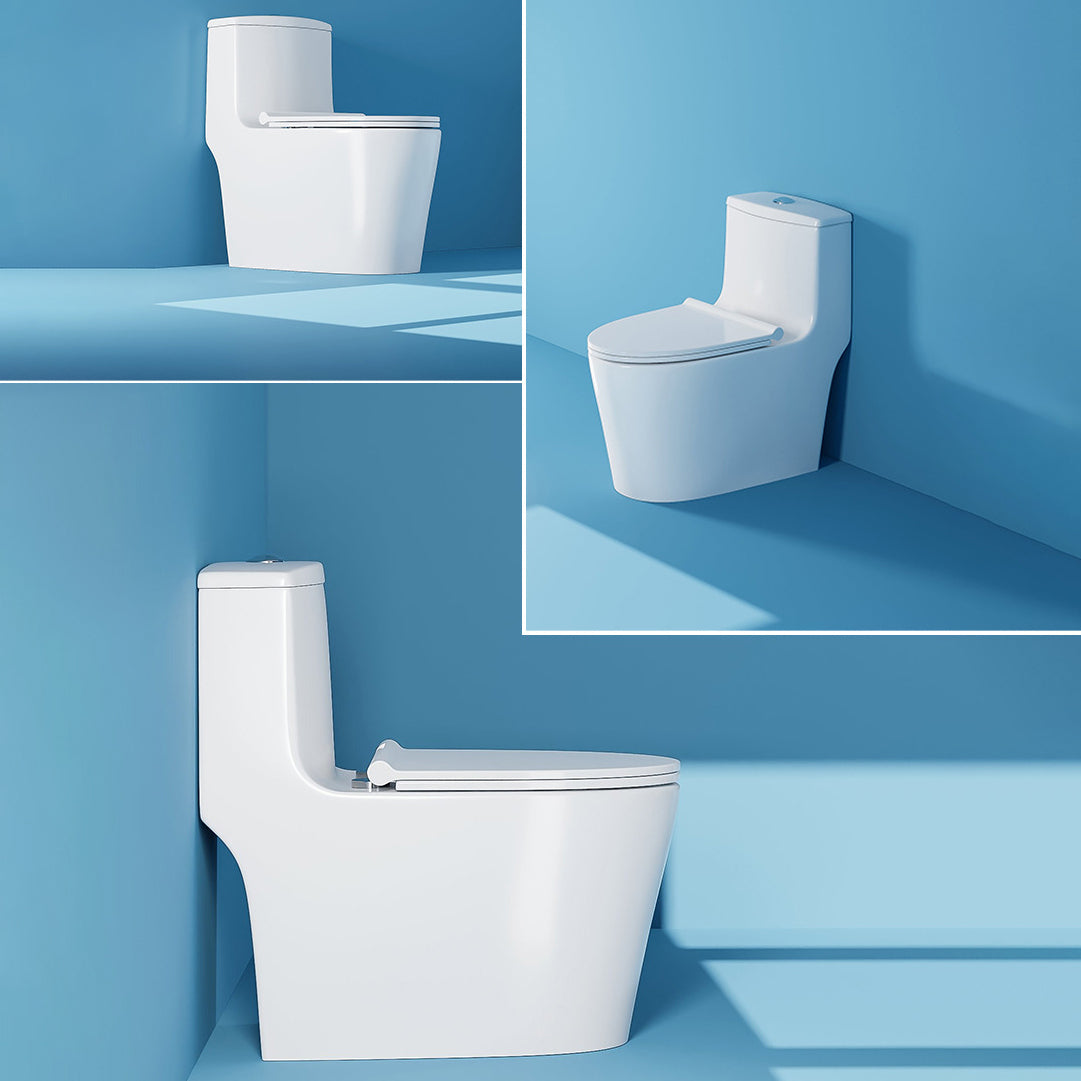 Contemporary Floor Mounted Toilet Bowl One-Piece Toilet for Washroom