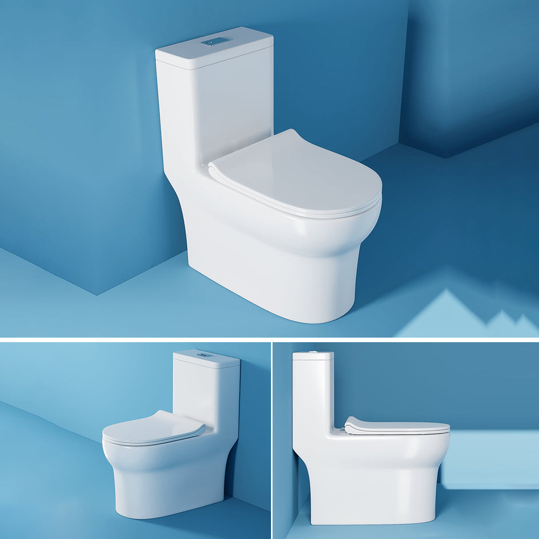Contemporary Floor Mounted Toilet Bowl One-Piece Toilet for Washroom