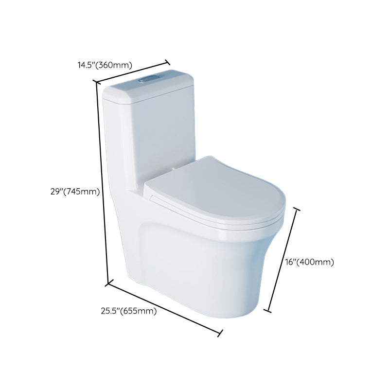 Contemporary Floor Mounted Toilet Bowl One-Piece Toilet for Washroom
