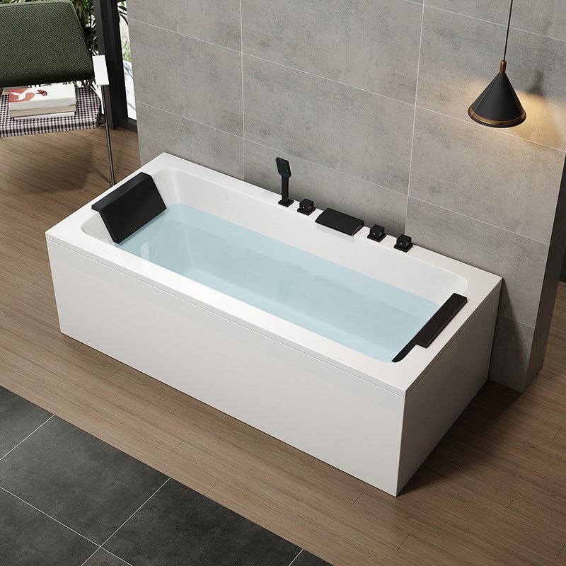 Modern Acrylic Bathtub Right-Hand Drain and Overflow Trim Bath Tub