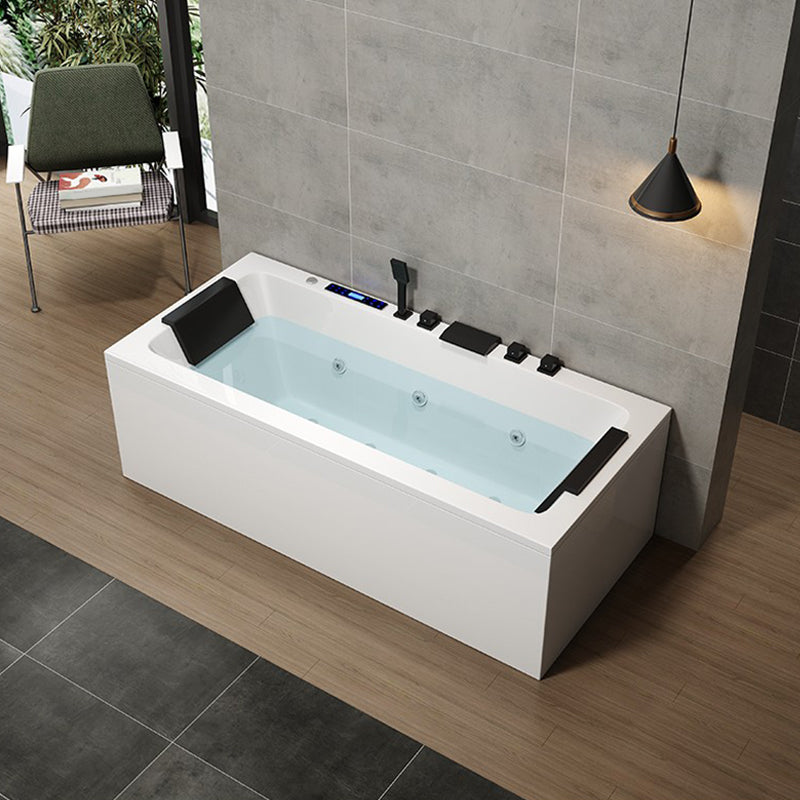 Modern Acrylic Bathtub Right-Hand Drain and Overflow Trim Bath Tub