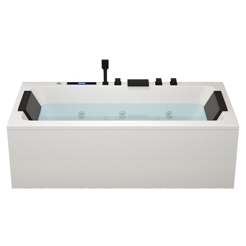 Modern Acrylic Bathtub Right-Hand Drain and Overflow Trim Bath Tub