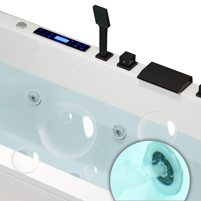 Modern Acrylic Bathtub Right-Hand Drain and Overflow Trim Bath Tub