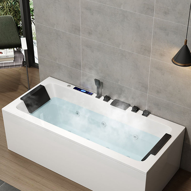 Modern Acrylic Bathtub Right-Hand Drain and Overflow Trim Bath Tub